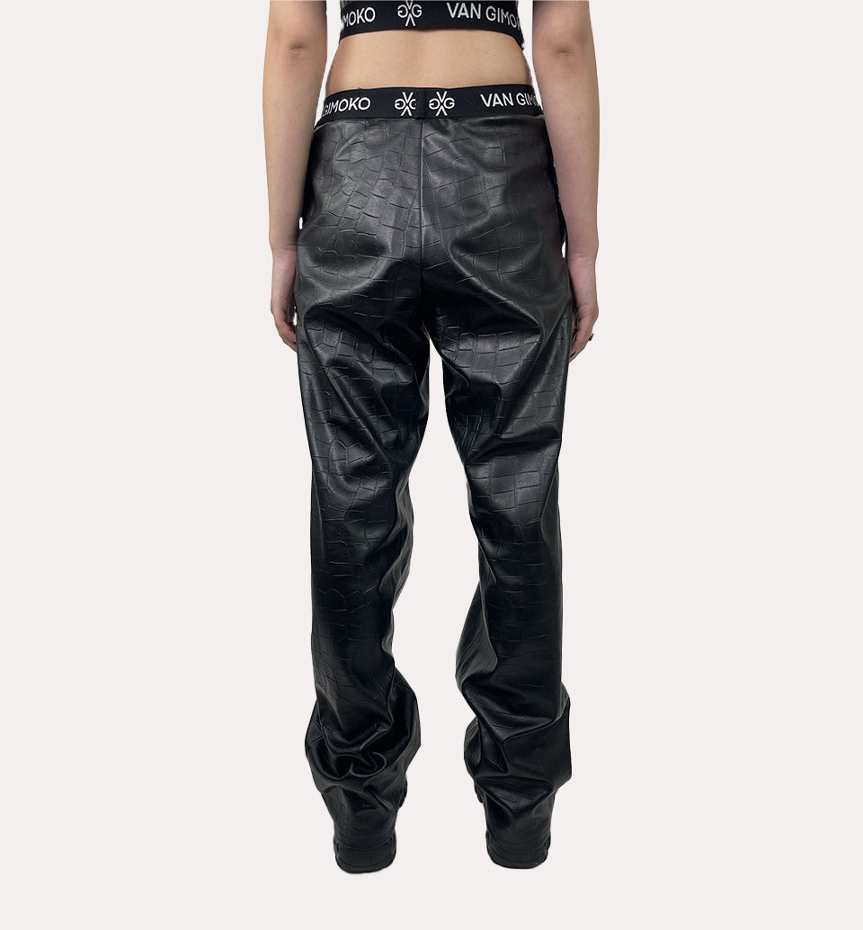 Croco vegan pants